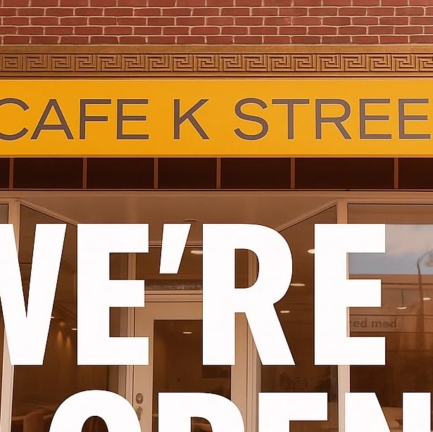 The yellow Cafe K Streets storefront in Norwood